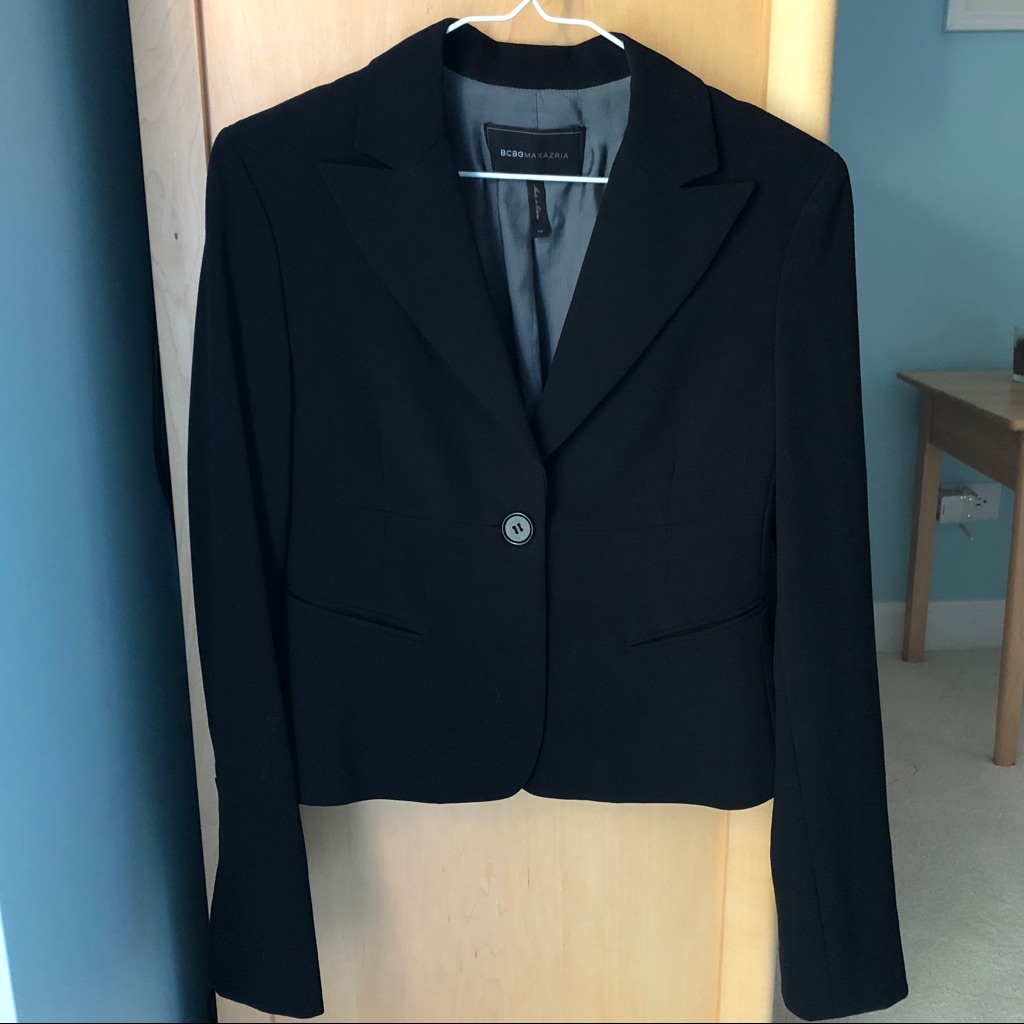 Bcbg One Button Blazer With Back Peplum - Size Xs